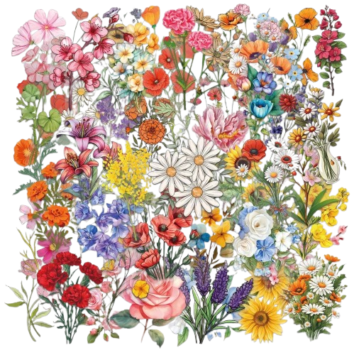 Floral PET Stickers