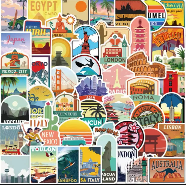 Travel City Stickers