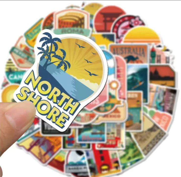Travel City Stickers